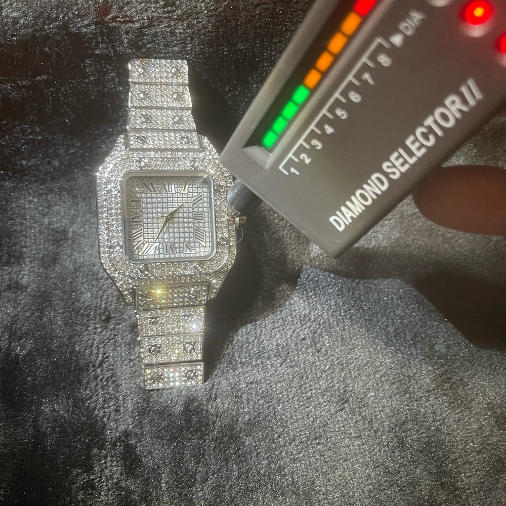Moissanite  Watch for Men Hip Hop Style Bling Iced Out Watch